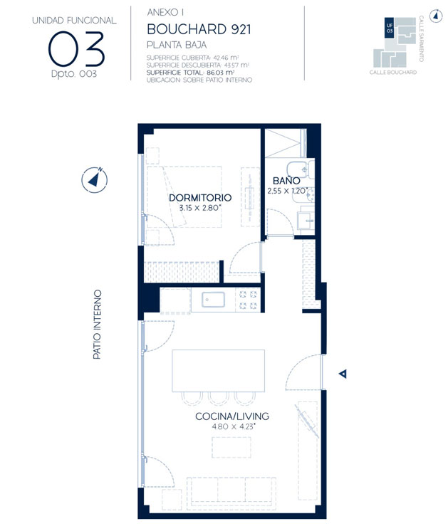 DEPARTAMENTO EN POZO BOUCHARD 921